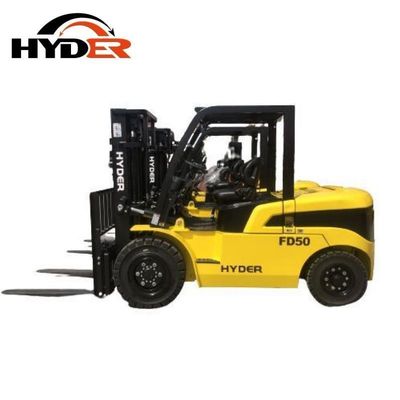 Yellow 5ton Heavy Rough Terrain Forklift with Japanese Pump and Load Center 500mm